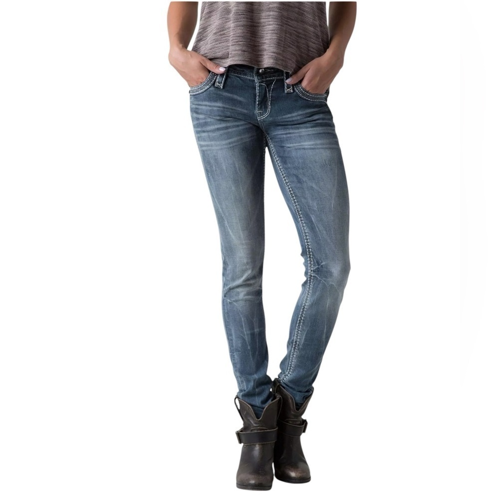 Rock Revival Kailyn Straight Stretch Jeans Sz 26 EUC